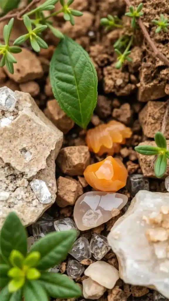 Silicio - Il Segreto Nascosto per una Vita Sana - foglie pietre e sassi